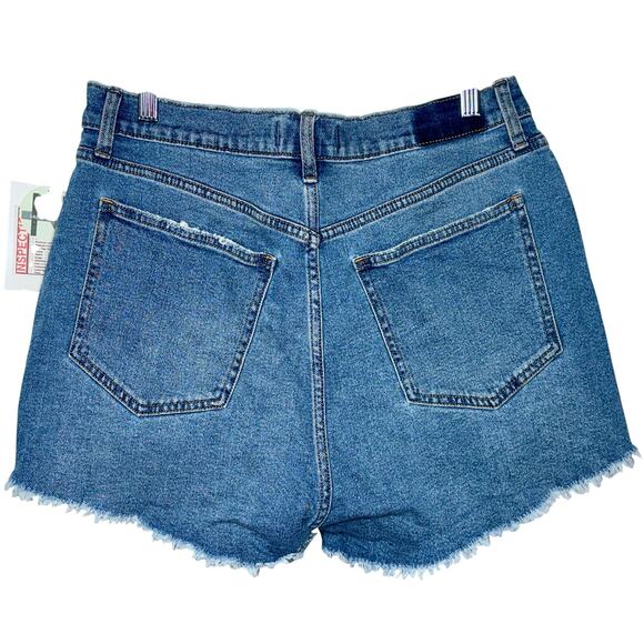Abercrombie & Fitch Curve Love Mom Short High Rise Blue Jean Shorts Womens 30 10 - Picture 2 of 6